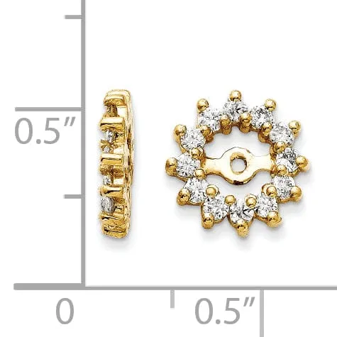 14k Yellow Gold 5/8 Carat Diamond Earring Jackets