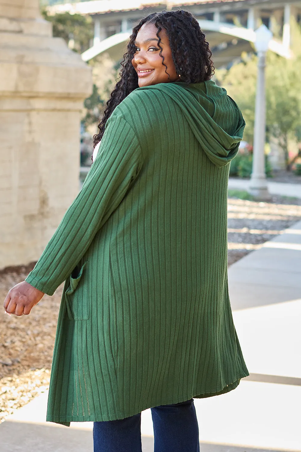 Black Hooded Sweater Cardigan