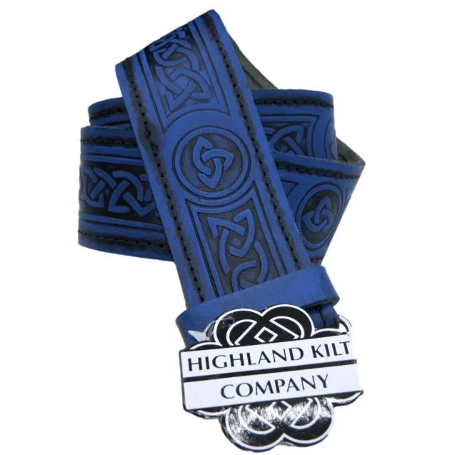 Blue Wash Kilt Belts, Accessory for Traditional Kilt, Modern Kilts
