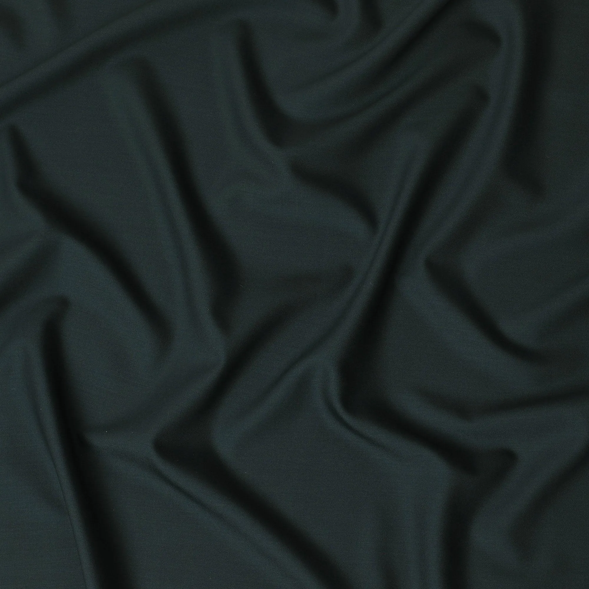 Bottle green Plain Premium pure Italian Super 150's all wool suiting fabric-D16460