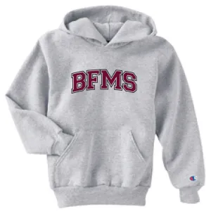 Champion Pullover Hooded Sweatshirt <br>LIGHT STEEL w/ Maroon and Black Ink