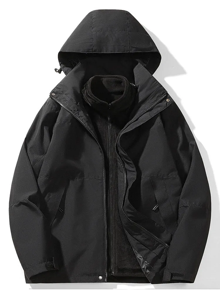 Detachable Fleece Thickened Outdoor 3 In 1 Interchange Jackets