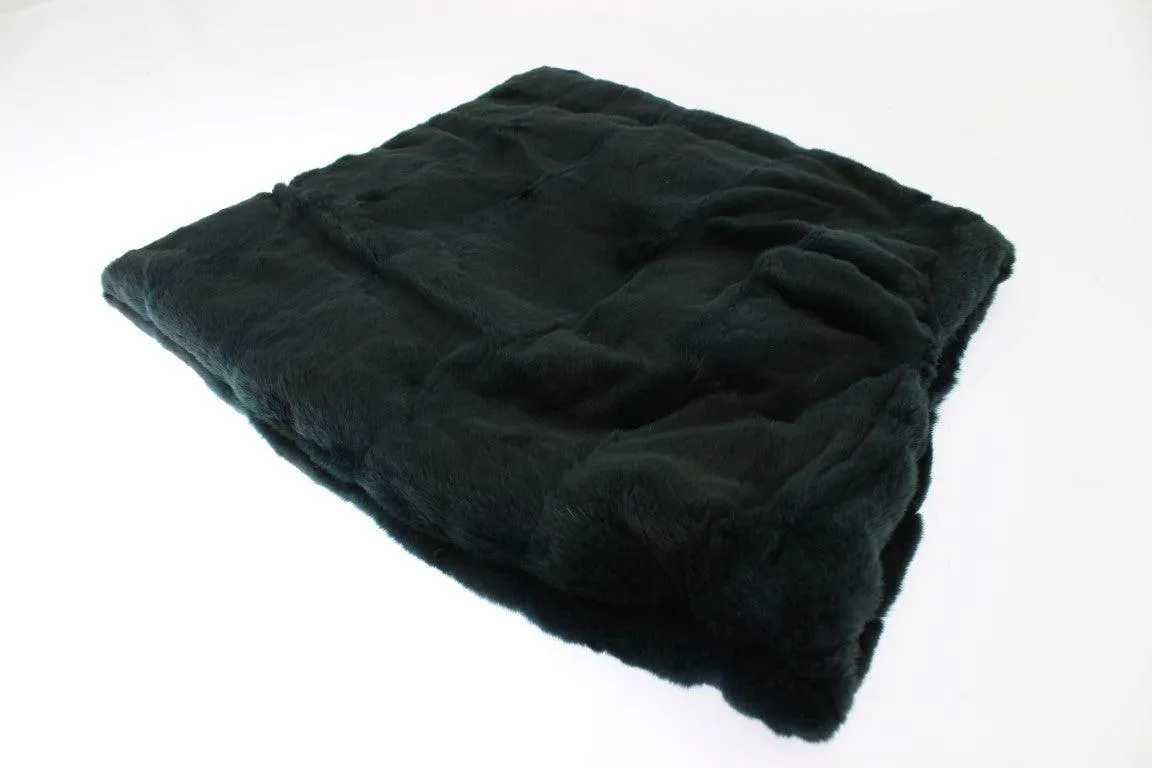 Dolce & Gabbana Green Weasel Fur Crochet Hood Scarf Hat