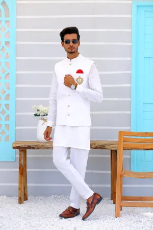 ER WC 1088 White Waistcoat Mens