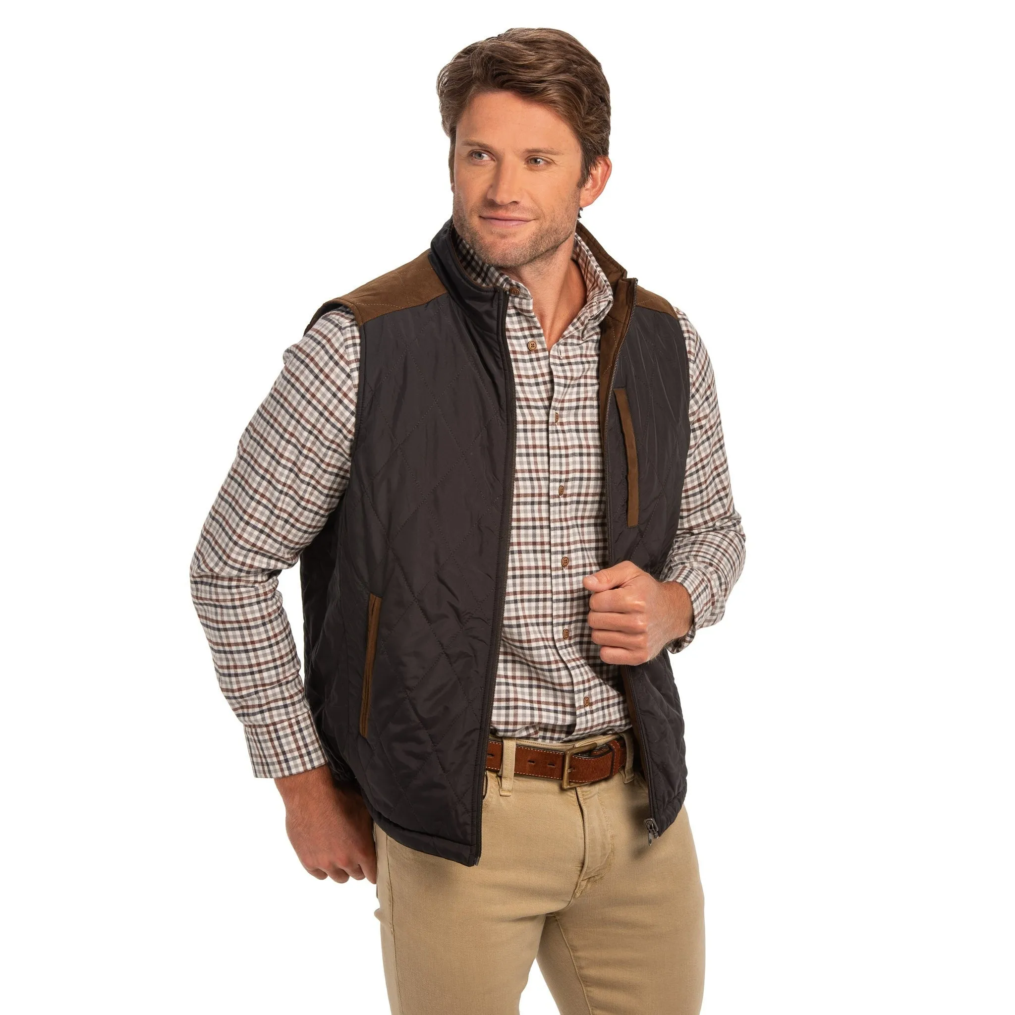 HIGH POINT REVERSIBLE VEST - BLACK & BROWN