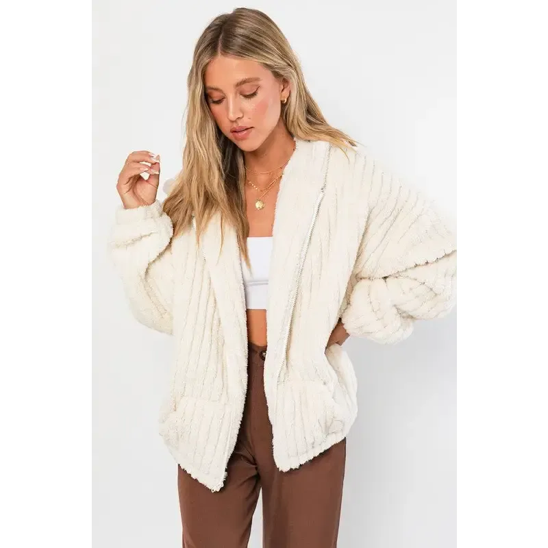 Oversized Fleece Hoodie Jacket