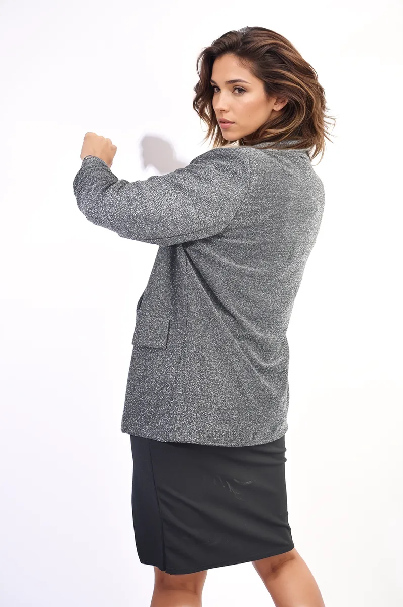 Oversized Glitter Blazer Jacket