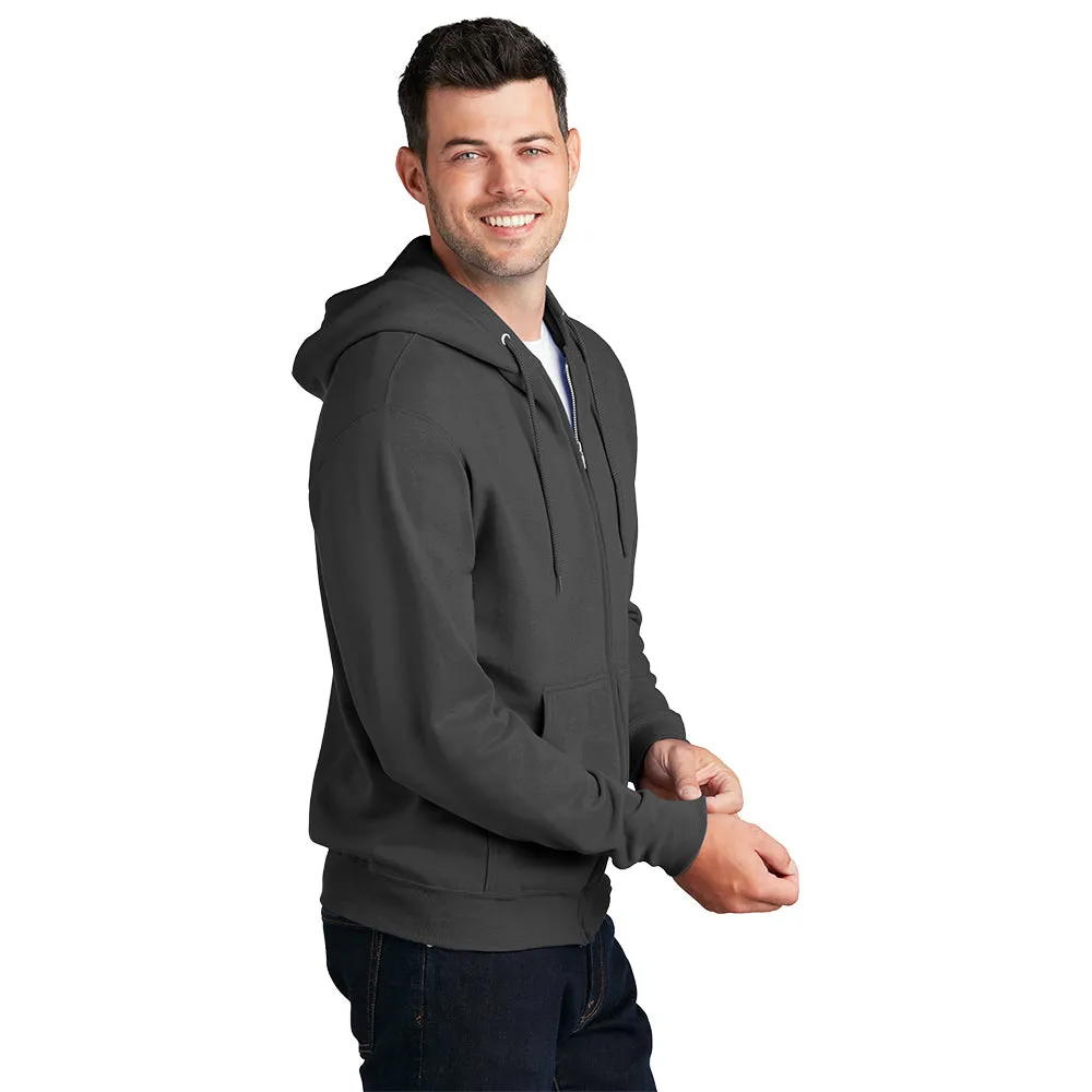 Port & Company® Core Fleece Full-Zip Hooded Sweatshirt - Charcoal
