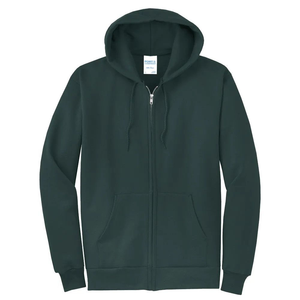 Port & Company® Core Fleece Full-Zip Hooded Sweatshirt - Dark Green