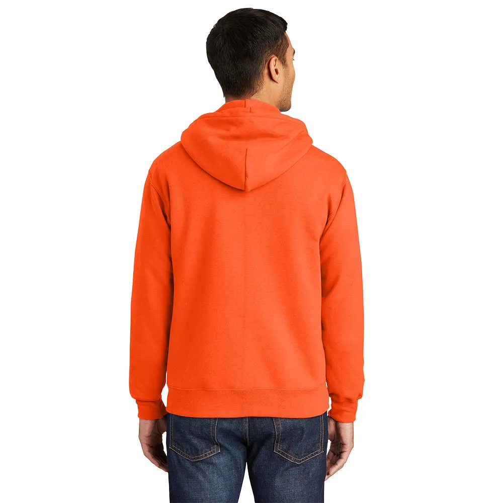 Port & Company® Essential Fleece Full-Zip Hooded Sweatshirt - Safety Orange