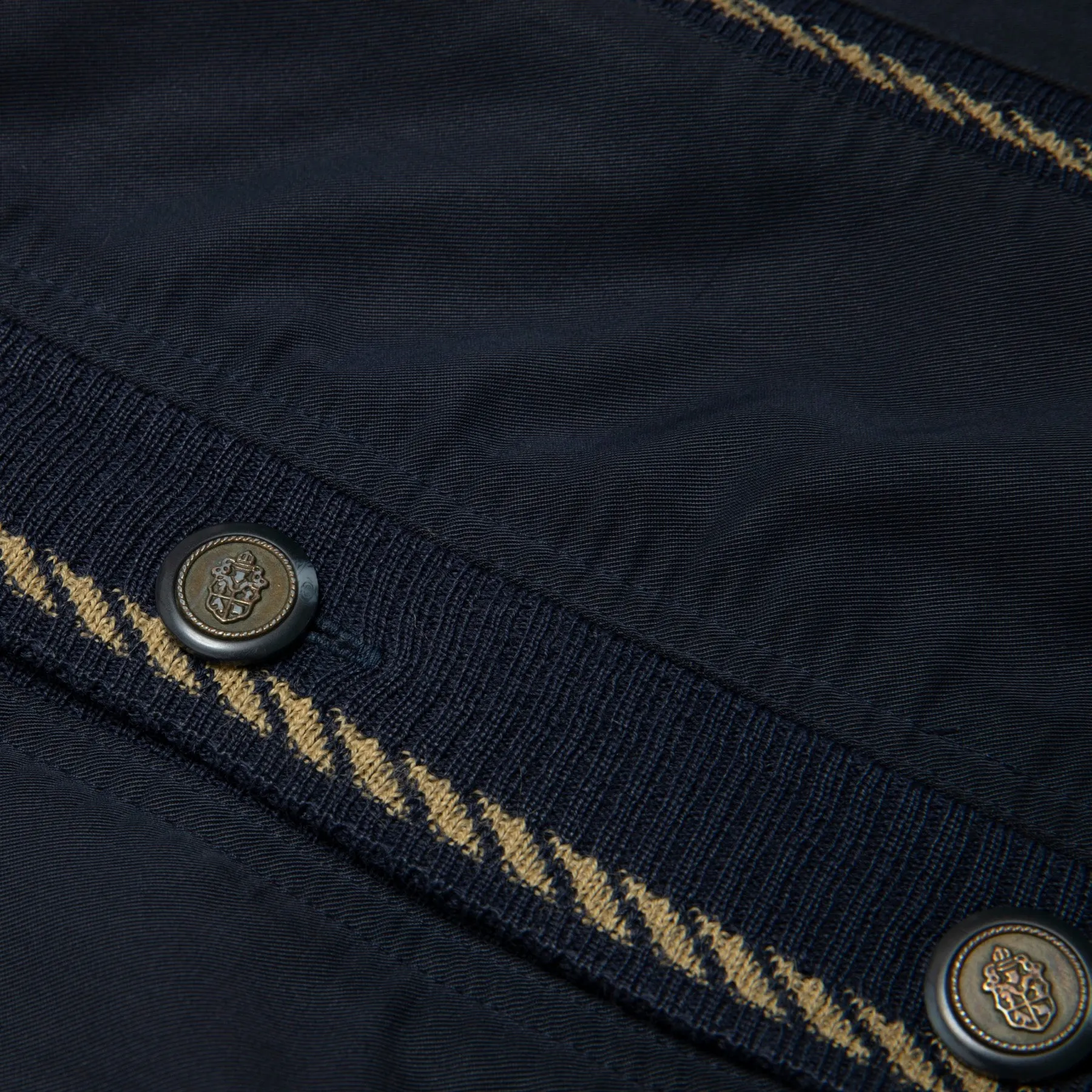 Post-WWII Gabardine Braided Rib Piping Cardigan Jacket