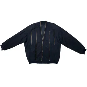Post-WWII Gabardine Braided Rib Piping Cardigan Jacket