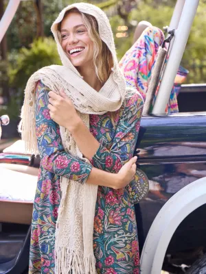 So Soft Hooded Scarf - Cream