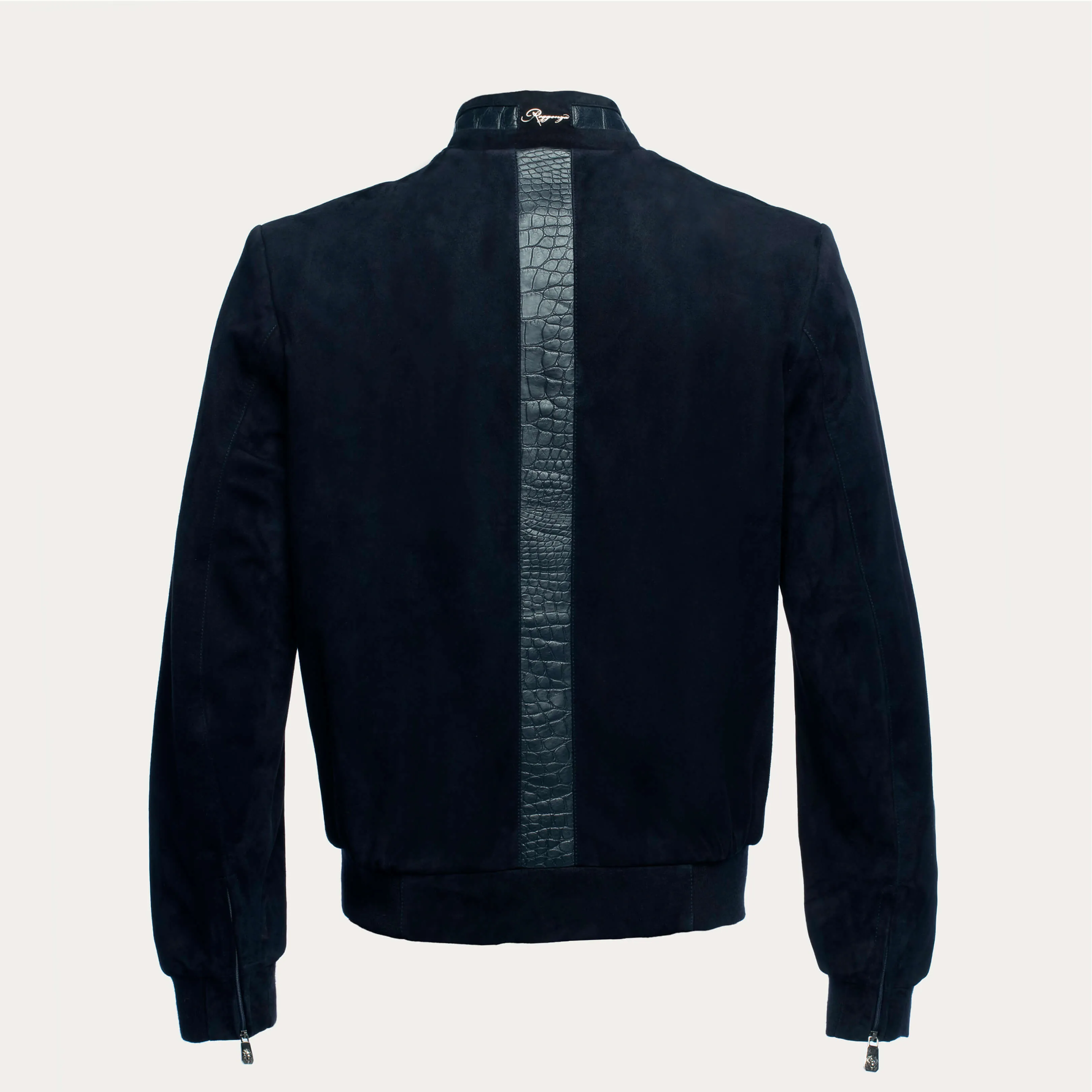 Suede & Crocodile Leather Bomber Jacket