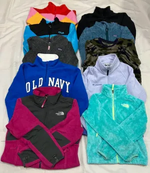 The North Face, Patagonia, Adidas, Champion, Old Navy, Gap, Fila, Timberland, Tommy, and NFL Children Fleece Jackets - 40 Pieces