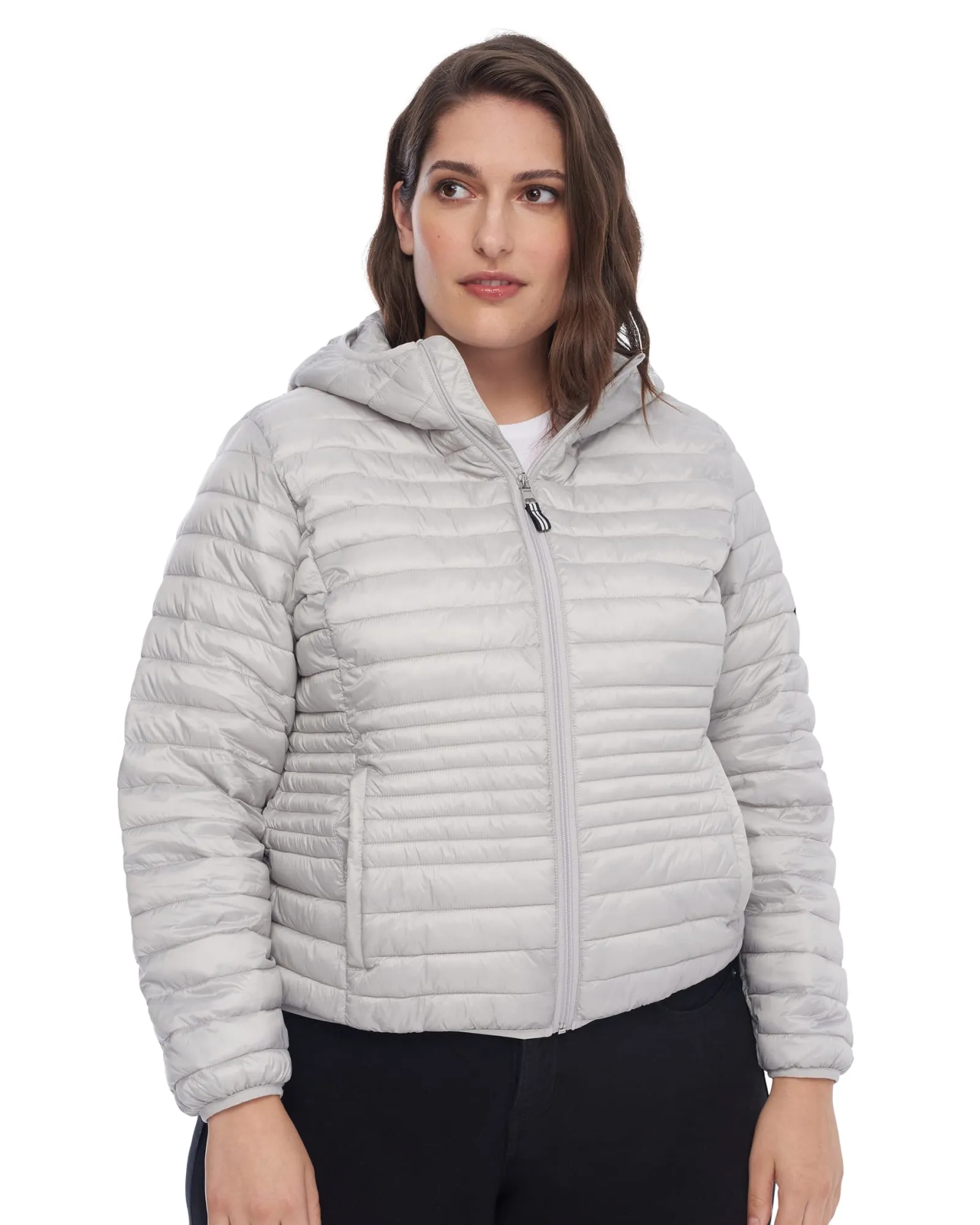 Vegan Down Lightweight Packable Puffer | Silver